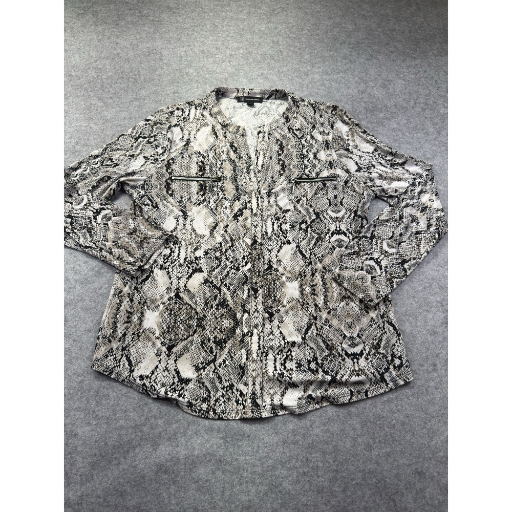 INC International Concepts Top Womens PXL Snakeskin Print Excellent Zip Pockets